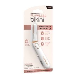 Finishing Touch Flawless Bikini Trimmer & Hair Remover, Bikini Shaver & Pubic Hair Trimmer for Women, Dry Use Intimate Razor, Painless Bikini Line Hair Removal with LED Light, All Skin Types