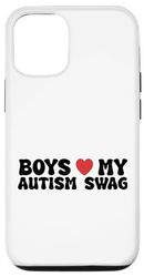 Carcasa para iPhone 15 Boys Heart My Autism Swag Los chicos divertidos adoran mi autismo