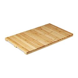 relaxdays Tapis de Bain, caillebotis en Bambou, antidérapant, hygiénique, résistant à l'humidité, 40 x 65 cm, Nature