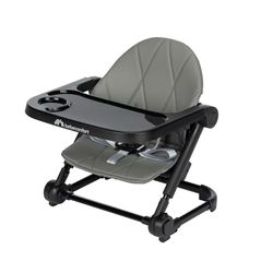 Bebeconfort Moly, zitverhoger voor baby en peuter, 6 maanden - 3 jaar, 9-15 kg, lichtgewicht draagbare stoelverhoger, compact inklapbaar, 3 instelbare hoogtes, 3 eetbladposities, Tinted Grey
