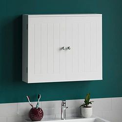 Home Discount Armário de casa de banho duas portas, para montagem na parede, cor branca