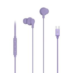 Celly, Cuffie Auricolari In Ear con Filo USB-C, Con Tasto di Risposta, Controllo del Volume, Microfono Integrato, Colore Viola