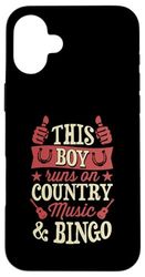 Questo ragazzo corre su musica country e bingo Custodia per iPhone 16 Plus