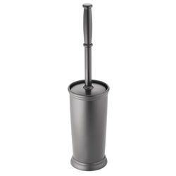 mDesign Toilet Brush Set – Hygienic Toilet Brush and Cover – Freestanding Toilet Brush Holder Ideal for All Bathrooms – Charcoal