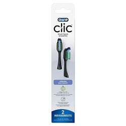 Oral-B Clic Lot de 2 têtes de brosse à dents blanchissantes de rechange Noir
