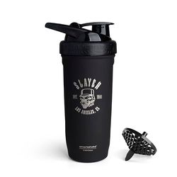Smartshake Rockband Reforce Stainless Steel Protein Shaker Bottle 900 ml | 30 oz - Leakproof Screw-on Lid - BPA Free - Non Insulated – Unisex (Slayer, Los Angeles Logo)