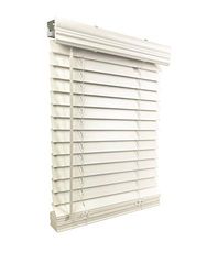 US Window And Floor 2" Faux Wood 87,3 cm L x 152,4 cm H, montaggio interno senza fili, 34,375 x 60, bianco