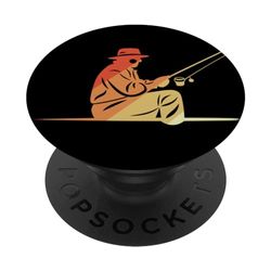 Fisherman Graphic Vintage Look para Niños PopSockets PopGrip Intercambiable