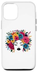 Custodia per iPhone 14 Pro Donne Juneteenth 1865 Black History Afro Flower Hair