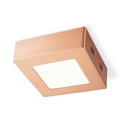 Home Sweet Home modern LED-taklampa | Ska | kvadrat | 12/12/3,6 cm | koppar | takspotlight tillverkad av metall | LED integrerad | 6 W | 500 lm | 3 000 K | varmt vitt ljus