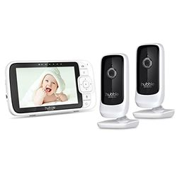 HUBBLE CONNECTED Nursery View Premium 4458-WHEU-01 Babyvakt, Vit, Svart, 2 stycken