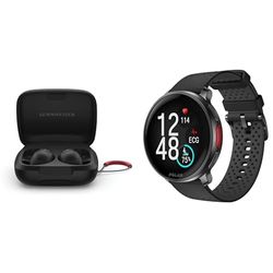 Sennheiser auricolari MOMENTUM Sport Neri + Polar Vantage V3, Sport Sportwatch con GPS, Cardiofrequenzimetro avanzato e durata della batteria aumentata, Smartwatch