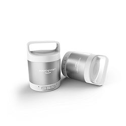 Xoopar - Enceinte Link Silver - Link Speaker - Mini Enceinte Bluetooth argentée - Enceinte Ultra Nomade - Haut Parleur argenté avec Mousqueton intégré - Haut Parleur 3 W