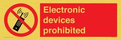 Dispositivi elettronici proibiti segno - 450x150mm - L41