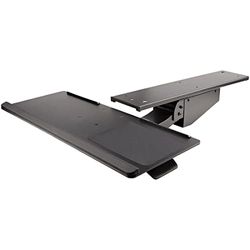 StarTech.com Under Desk Keyboard Tray - Full Motion & Height Adjustable Keyboard and Mouse Tray, 10"x26" Platform - Ergonomic Desk Mount Computer Keyboard Tray with Mouse Pad & Wrist Rest (KBTRAYADJ2)