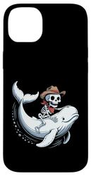 Beluga Whale Cowboy Skeleton Halloween Case for iPhone 14 Plus