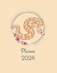 Albino Ball Python 2024 Planner: Monthly And Weekly - 8.5" x 11" - 142 Pages / 71 Sheets - The Perfect Gift For Any Ball Python Owner