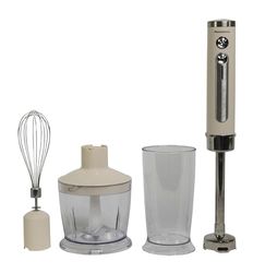 Melchioni Family | Rechargeable Wireless Immersion Blender, Set with Beater, Chopper, Blender and Measuring Cup 600 ml, Ariel Model, White