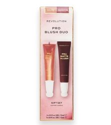 Revolution Pro Blush Duo, Finitura Matte o Glowy, Blush Altamente Pigmentato e Sfumabile con Applicatore A Spugna, Vegano e Non Testato Su Animali