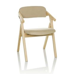 hjh OFFICE Chaise Pliante rembourrée SCANDIO Chaise Visiteur Pliante en Bois, Charge maximale 120 kg, Beige, 729443