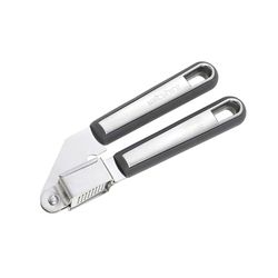 Wiltshire Aspire Garlic Press, Stainless Steel, Garlic Crusher, Garlic Mincer, Anti-Slip Soft Touch Handle, Grey & Silver, 18.5x5x3.5cm