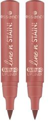 Essence Cosmetics essence line n' STAIN, TATTOO LIP LINER crayon à lèvres, longue durée, mettant en valeur l'oeil, effet colorant, intense en couleurs (2.5ml) (Lot de 2)