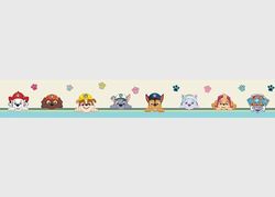 Paw Patrol Var lycklig barnrum självhäftande kant, väggklistermärken, av AG design 500 x 14 cm | AWBD 8008