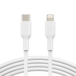 Belkin USB-C/Lightning-kabel (iPhone-snellaadkabel voor iPhone 14 en ouder) Boost Charge MFi-gecertificeerde USB-C-kabel voor iPhone (wit, 2 m)