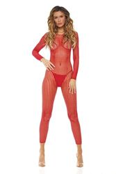 Rene Rofe Lingerie Everything You Got Bodystocking Red One Size
