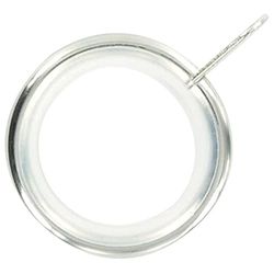 Bulk Hardware BH03197 verchroomde stille metalen staafring met vast oog (verpakking van 8), wit, 8 stuks