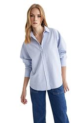 DeFacto Tunic T-shirt voor dames, blauw, XL