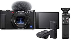 Sony Vlog Camera ZV-1 Fotocamera Digitale con Schermo LCD Direzionabile Ottima per Vlog e Video 4K + Grip Bluetooth + Microfono Wireless
