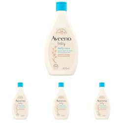 Aveeno Baby Baby Gentle Bath and Wash, White, 400 ml (Pack of 4)