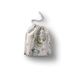 Le Jardin du Lin Bedrukte katoenen tassen met trekkoord, boodschappentas, tas, stoffen tas, groententas, herbruikbaar, milieuvriendelijk, multifunctioneel, opvouwbaar, maat: 20 x 30 cm