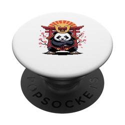 Panda Samurai Japonés Retro Pixelado Oso Pandas PopSockets PopGrip Adhesivo