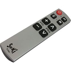 SeKi Easy - Controlo remoto universal com teclas grandes, prateado e preto