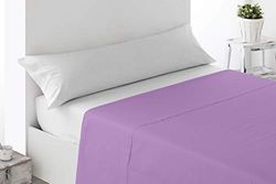 Miracle Home Lenzuolo sopra 270X188, Cotone 50% Poliestere, Malva, Letto 135