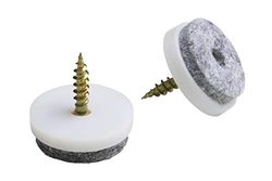 Metafranc 644276-Set di 8 feltrini con vite, per proteggere efficacemente mobili delicati, per sedie, pavimenti, 644276, colore: Bianco, Ø 30 mm (8 Stück)