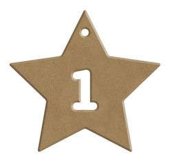 24 ETOILES CALENDRIER AVENT - 6 MM certifié PEFC 100% - Décoration Noël en Bois