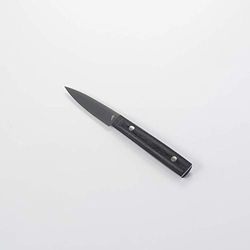 KAI Michel Bras Quotidien Utility Knife No.1 with 7.5 cm Blade Length - Titanium-Coated Utility Blade Made of A8 Steel - Black pakkawood - Made in Japan