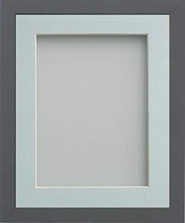 Frame Company Allington Grey Photo Frame with Light Blue Mount, A2 for A3, fitted with perspex