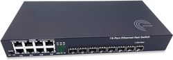 Elfcam® - Gigabit Switch con 8 x 1,25 Gigabit SFP Porte, 8 x 1,25 Gigabit Ethernet Porte ( RJ45 Ports 10M/100M/1000M ) , Plug & Play, Unmanaged ( 8 Porte SFP )