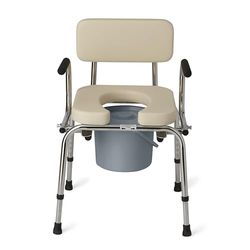 Medline Heavy Duty Padded Drop-Arm Commode