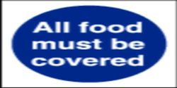Stalwart L953 Sign, All Food Must Be Covered, 100 mm x 100mm