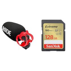 RØDE VideoMicro II Ultra-Compact On-Camera Shotgun Microphone for Recording Audio with a Camera & SanDisk 128GB Extreme SDXC card + RescuePro Deluxe up to 180 MB/s UHS-I Class 10 U3 V30