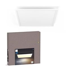 Philips Hue Aurelle vit kvadrat stor (inkluderar en Hue Dimmer Switch): takplafond-panel, Philips Hue White Ambiance, Zigbee & BT, röststyrning via Amazon Alexa, Google Home, Siri