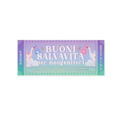 Legami - Blocchetto da 48 (24 + 24) Voucher per Neogenitori in Italiano, Coupon con Perforazione per lo Strappo, Idea Regalo, Tema Neogenitori, 20,3 x 8,4 cm