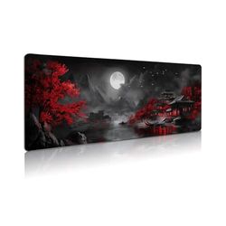 Extended Gaming Mouse Pad, Large Mouse Mat 3 mm Nature Rubber Base Mousepad with Stitched Edges, Non-Slip Desk Mat for Office Home Great Gift 31.5x11.8 Inch (Dark Canyon 5)
