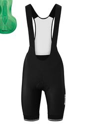 Gonso Sitivo Bib W, Cuissard court à bretelles pour femme, Avec peau de chamois Sitivo Confort, Haute élasticité et élastique en silicone antidérapant, Coupe ajustée, Noir/vert, 34