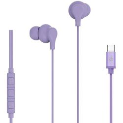 Celly, Auriculares in-Ear con Cable USB-C, con botón de Respuesta, Control de Volumen, micrófono Integrado, Color Morado